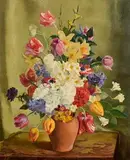 Moyra Barry, Still Life - Flowers, oil on canvas
