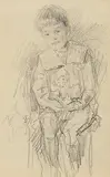 Boy with Teddy by John Butler Yeats, pencil on paper, sold May 2023