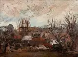 Ronald Ossory Dunlop, Winter on the Farm, oil on board