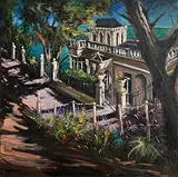 Strawberry Hill House, Killiney, Co. Dublin by Gerard Byrne, oil on canvas, sold May 2023