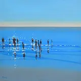 Along the Shore by John Morris, oil on board, sold May 2023