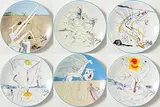Salvador Dali Spanish, Conquest du Cosmos, set of 6 porcelain limited edition plates - number 3766 from an edition of 4000
