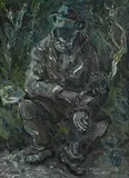 Seated Man by George Campbell, oil on board, sold May 2023