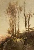 Samuel Connolly Taylor, Returning Home at Dusk, oil on board