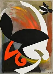 Felix Anaut, Discobolo, 1984, mixed media on paper