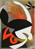 Felix Anaut, Discobolo, 1984, mixed media on paper