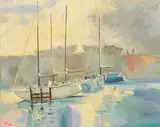 Tom Carr, Low Tide, oil on canvas board