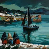 In the Timeless Twilight of Roundstone Harbour by J.P. Rooney, oil on board, sold May 2023
