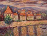 Joseph Lépine, Sur la Dordogne, oil on board