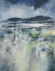 Manus Walsh, Moonlit Burren, acrylic on canvas