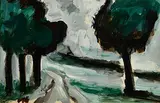 Road to Achill by Markey Robinson, gouache on card, sold May 2023