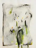 Patrick Hickey, Irises, oil on paper
