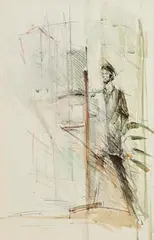Pat Harris, Jodenstract Series 1, watercolour and pencil on paper