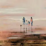 Paula McKinney, Family Time, oil on board