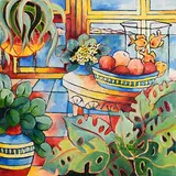 Jo-Anne Yelen, Still Life on the Windowsill, oil on canvas
