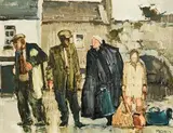 Cecil Maguire, Waiting for the Bus near Spanish Arch, Galway