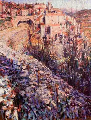 Arthur K. Maderson, Winter Sunshine, St Andre de Majencoules, France, oil on board