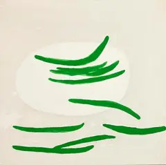 William Scott, Still Life on White with Beans, 1978, oil on canvas