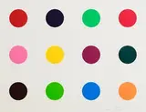 Damien Hirst British, Methionine, from 12 Woodcut Spots, 2010, woodcut in colours on Somerset White paper - from an edition of 48