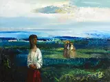 Daniel O'Neill, Sunday Morning, oil on board