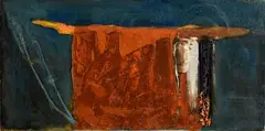 Untitled, April by Roger Hilton, 1957, oil on canvas, sold Apr 2023