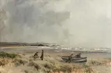 Fishing Boat on the Shore by James Humbert Craig, c.1940, oil on canvas, sold Apr 2023