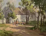 Frank McKelvey, The Back of the House, oil on canvas board