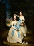 Joseph Patrick Haverty, Portrait of the Manders Sisters of Brackenstown, Co Galway, oil on canvas