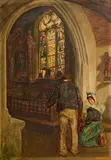 Aloysius C. O'Kelly, Breton Church Interior with Figures