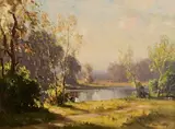 Frank McKelvey, Picnic on the Lagan, oil on canvas