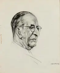 Eamon de Valera by Seán Keating, charcoal drawing heightened, offered Apr 2023