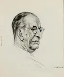 Seán Keating, Eamon de Valera, charcoal drawing heightened