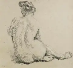 Ker-Xavier Roussel, Seated Nude Seen from the Back, c.1912, charcoal and chalk on paper