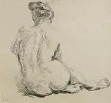 Ker-Xavier Roussel, Seated Nude Seen from the Back, c.1912, charcoal and chalk on paper