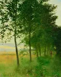 Thomas Ryan, Woodland Stroll, oil on canvas laid on board