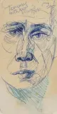 Edward McGuire, Self-Portrait, 1985, pen and ink on paper