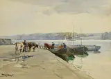 Frank McKelvey, Heading to Market, watercolour on paper