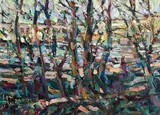 River Blackwater, Evening Study by Arthur K. Maderson, oil on board, sold Mar 2023