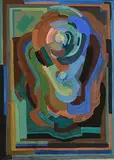 Evie Hone, Composition, gouache on board