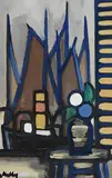 View from the Window by Markey Robinson, gouache on board, sold Mar 2023