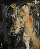 Basil Blackshaw, Greyhound, oil on board