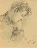 Portrait of Jack Butler Yeats by John Butler Yeats, 1889, pencil on paper, sold Mar 2023