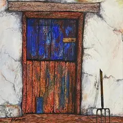 John Verling, Barn Door, 1997, oil on board
