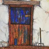 John Verling, Barn Door, 1997, oil on board