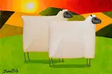 Here's Looking at Ewe by Graham Knuttel, oil on canvas, sold Mar 2023