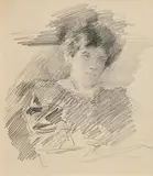 Lily Yeats by John Butler Yeats, pencil on paper, sold Mar 2023
