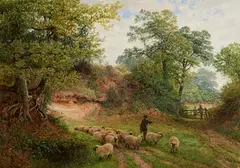 George Shalders, Through Woodland Pastures, 1870, watercolour, heightened with bodycolour on paper
