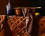 Martin Mooney, Still Life with Kilim, 1998, oil on canvas