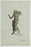 Georges Braque, Personnages, lithograph - artist's proof numbered EA - printed on blue Japan paper at Jean Paul Loriot workshop, Paris 1960