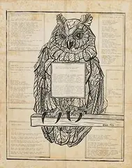 Edward McGuire, Owl, broadside of poems